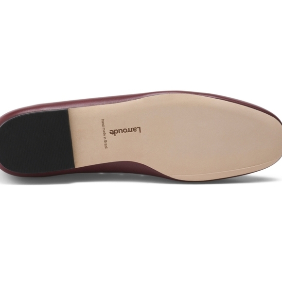 💜🔹️ LARROUDE🔹️ women's meghan broderie flat shoes in Burgundy - Picture 5 of 5
